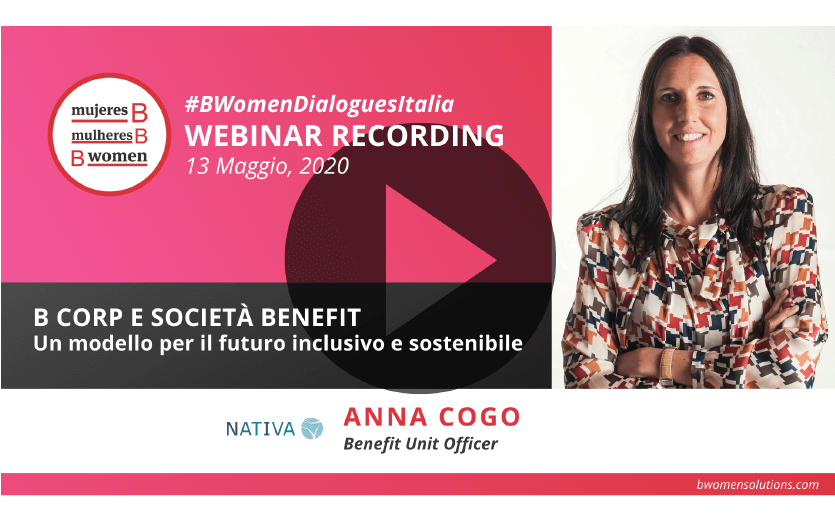 Webinar – B Corp e Società Benefit, un modello per il futuro inclusivo e sostenibile